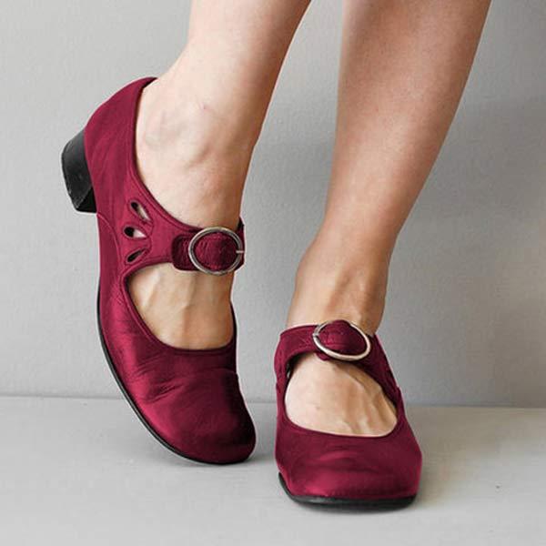 Aroha comfort sandals in red leather with cushioned insole and minimalist design