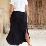 Darcy summer ease maxi skirt with high-rise waist, side split and flowing hem