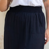 Darcy summer ease maxi skirt with high-rise waist, side split and flowing hem
