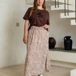Darcy summer ease maxi skirt with high-rise waist, side split and flowing hem