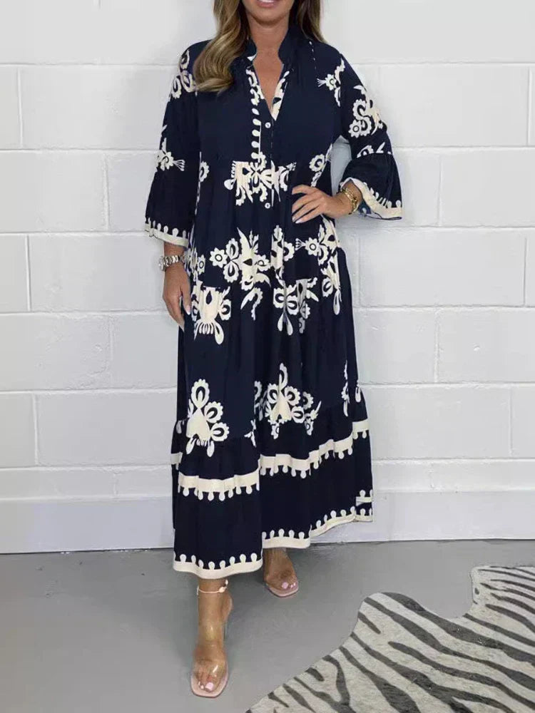 Valeen flowy day dress with relaxed silhouette and graceful sleeves