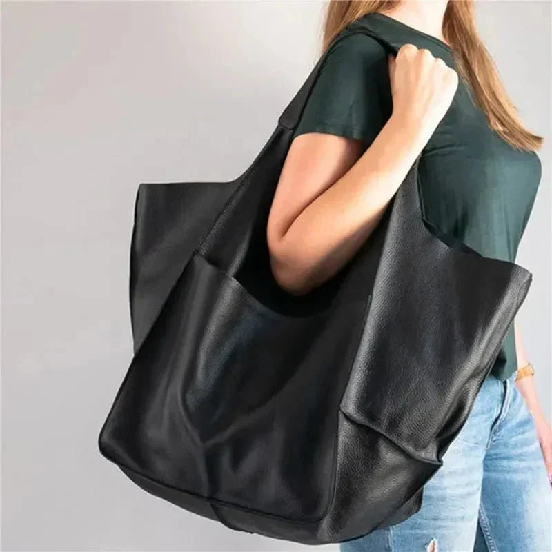 Calia Classic Heritage leather carryall handbag shown in brown