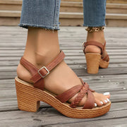 Nerina platform sandals with braided strap detail and adjustable buckle strap