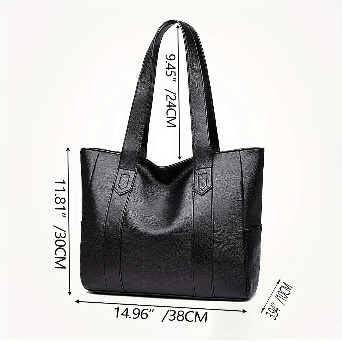 Sophia's Luxe Legacy premium leather handbag shown in Coffee and Black
