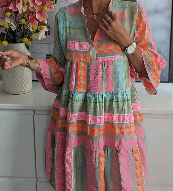Marla vintage-inspired retro dress in a colourful print