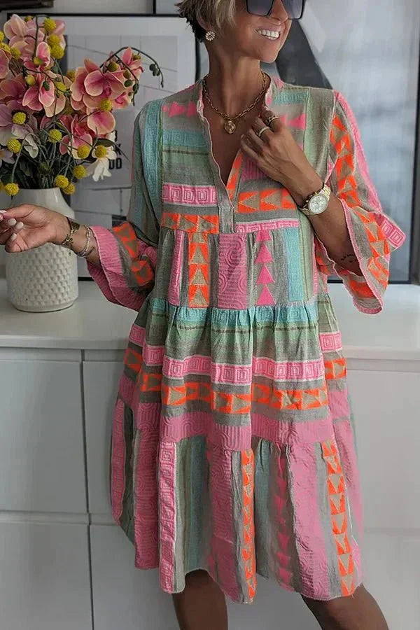 Marla vintage-inspired retro dress in a colourful print