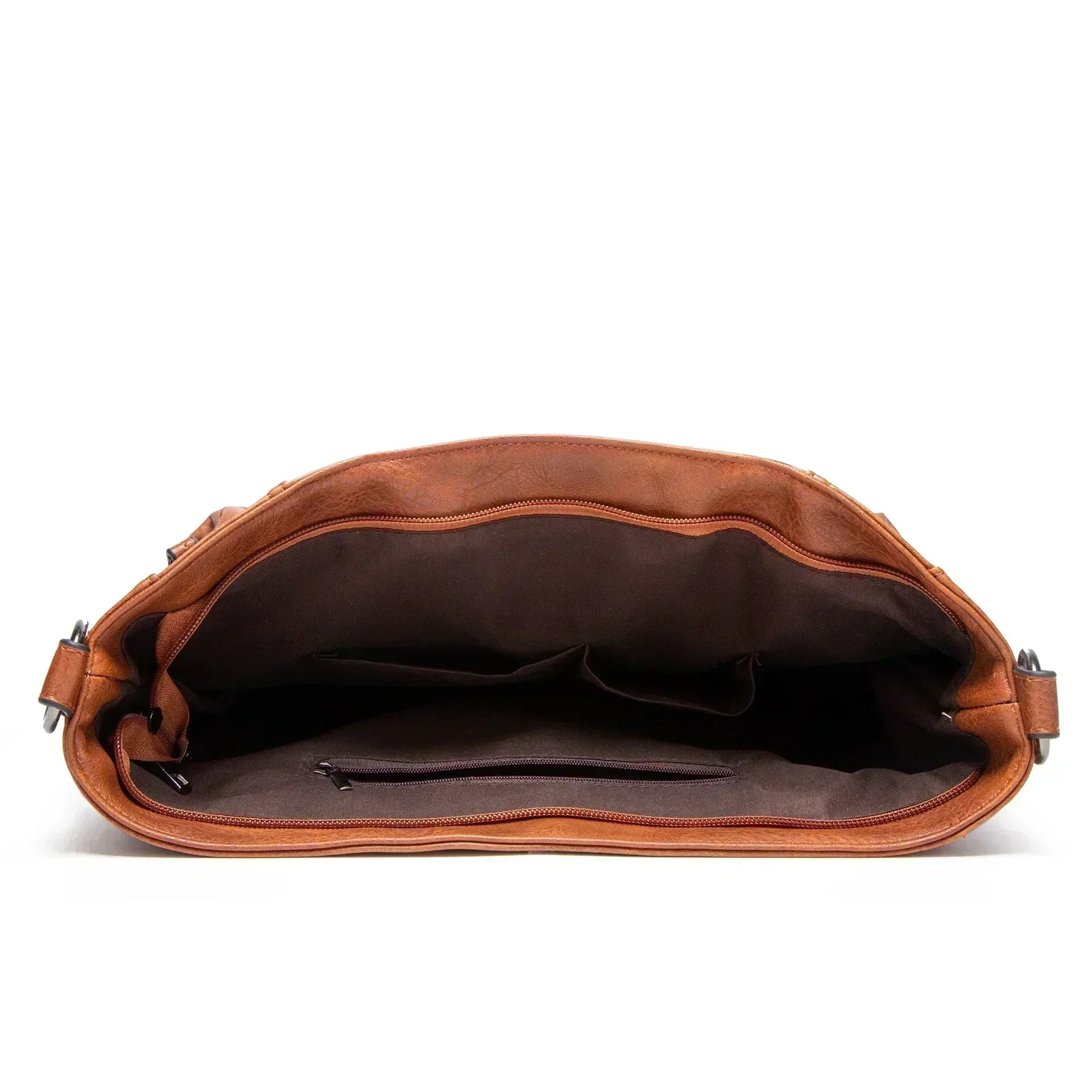 Evening Glow luxe leather shoulder bag shown in a rich neutral colour