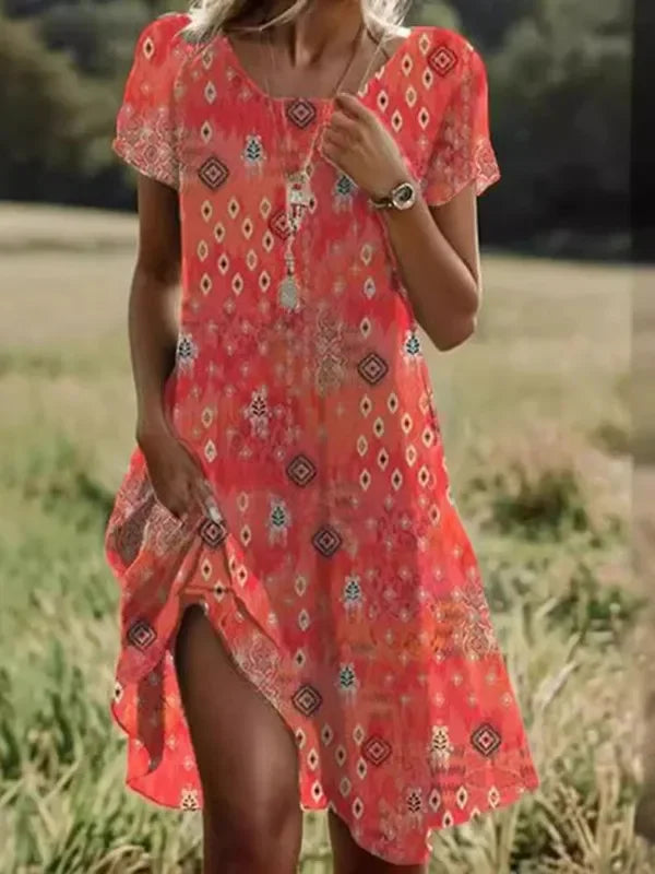 Kauri flowing summer dream dress with vibrant print in a relaxed, breezy silhouette
