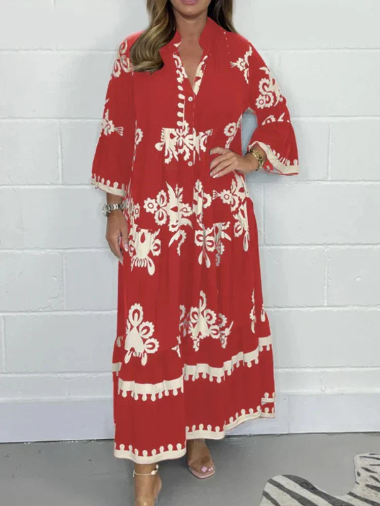 Valeen flowy day dress with relaxed silhouette and graceful sleeves