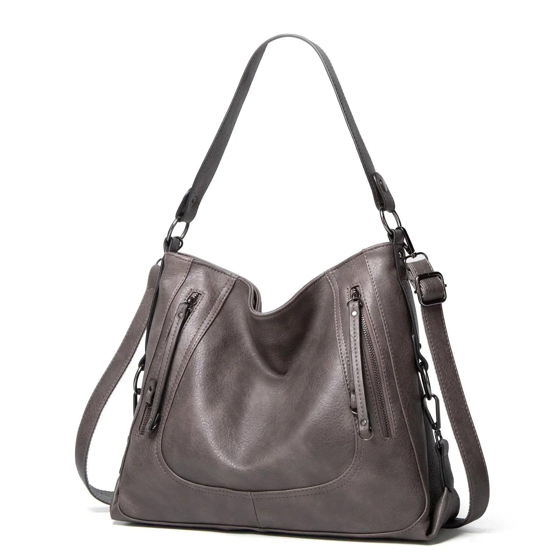 Evening Glow luxe leather shoulder bag shown in a rich neutral colour
