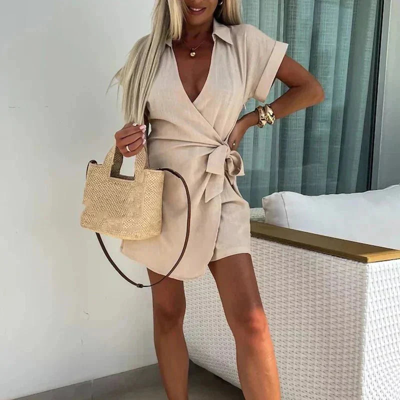 Mola elegant chic playsuit shown in a flattering one-piece silhouette