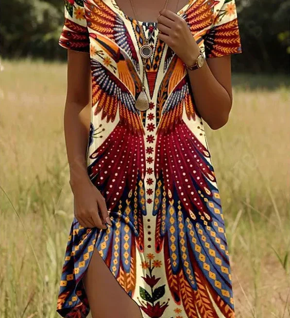 Kauri flowing summer dream dress with vibrant print in a relaxed, breezy silhouette
