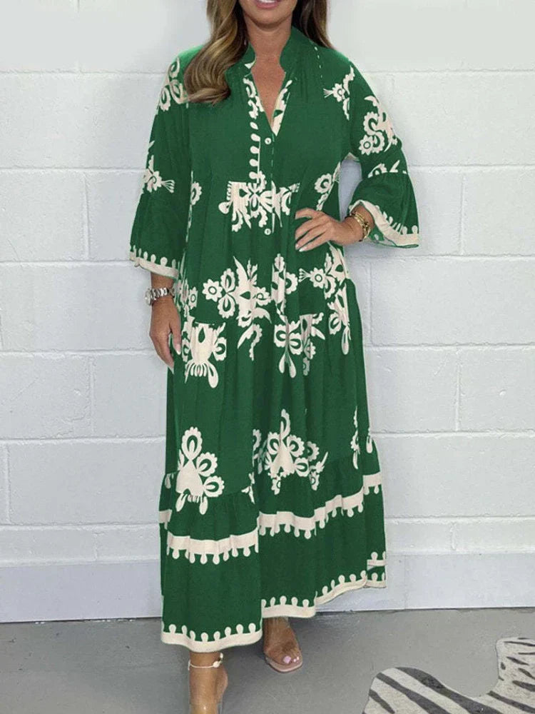 Valeen flowy day dress with relaxed silhouette and graceful sleeves