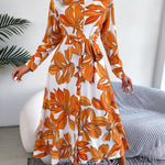 Lala floral shirt dress with button-down front and waist tie in a soft feminine print