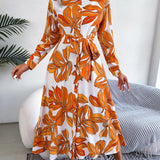 Lala floral shirt dress with button-down front and waist tie in a soft feminine print