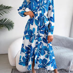 Lala floral shirt dress with button-down front and waist tie in a soft feminine print