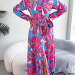 Lala floral shirt dress with button-down front and waist tie in a soft feminine print