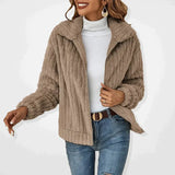 Veron soft fleece longline vest with stand-up collar, shown in a neutral tone