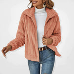 Veron soft fleece longline vest with stand-up collar, shown in a neutral tone