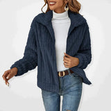 Veron soft fleece longline vest with stand-up collar, shown in a neutral tone