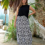 Darcy summer ease maxi skirt with high-rise waist, side split and flowing hem