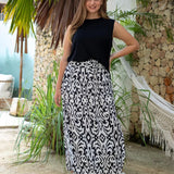 Darcy summer ease maxi skirt with high-rise waist, side split and flowing hem
