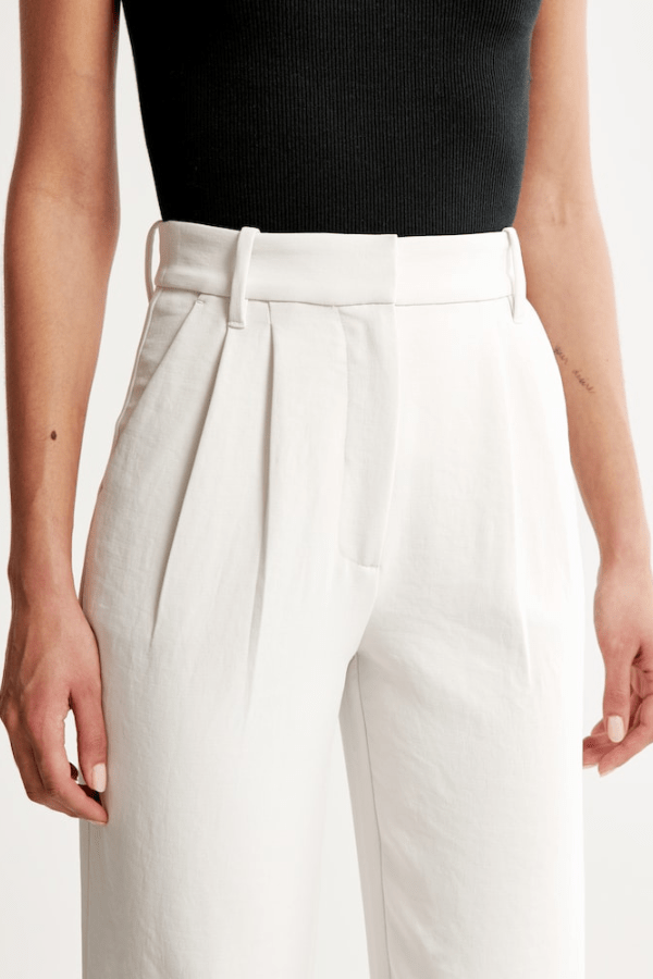 Haidee sleek wide-leg tailored pants for women, shown in a neutral colour