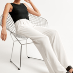 Haidee sleek wide-leg tailored pants for women, shown in a neutral colour