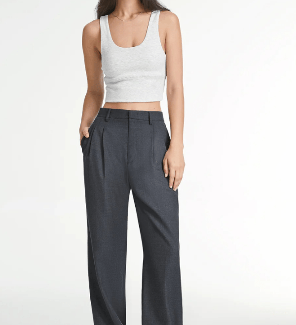Haidee sleek wide-leg tailored pants for women, shown in a neutral colour