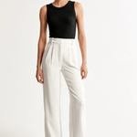 Haidee sleek wide-leg tailored pants for women, shown in a neutral colour
