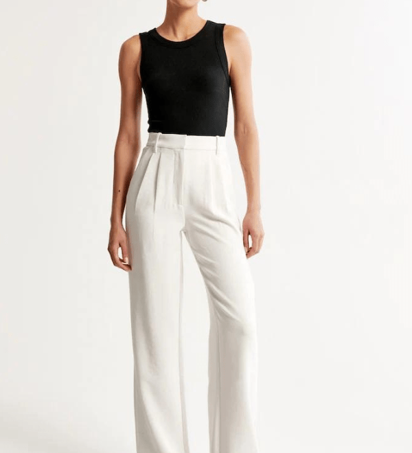 Haidee sleek wide-leg tailored pants for women, shown in a neutral colour