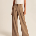 Haidee sleek wide-leg tailored pants for women, shown in a neutral colour