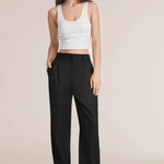 Haidee sleek wide-leg tailored pants for women, shown in a neutral colour