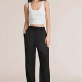 Haidee sleek wide-leg tailored pants for women, shown in a neutral colour