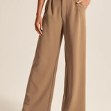 Haidee sleek wide-leg tailored pants for women, shown in a neutral colour