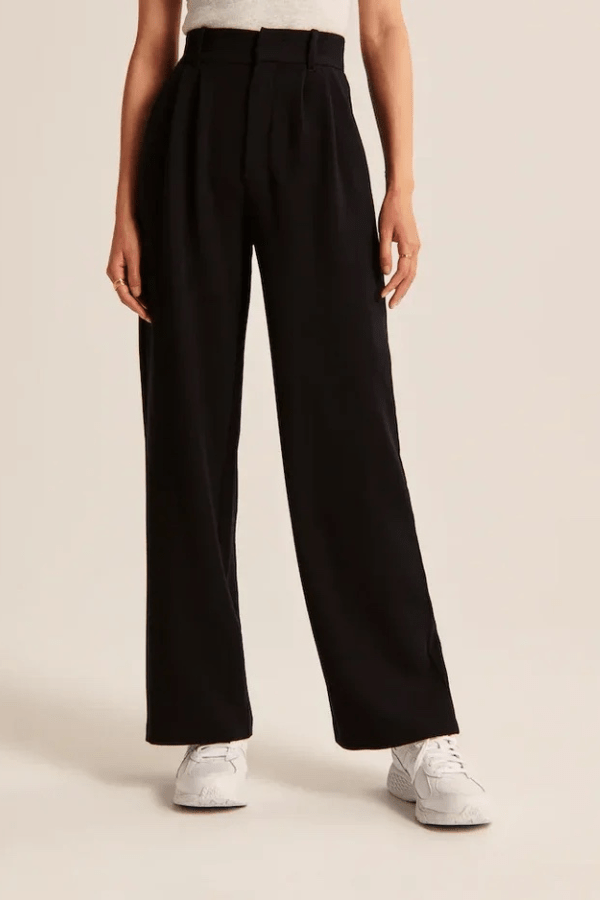 Haidee sleek wide-leg tailored pants for women, shown in a neutral colour