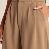 Haidee sleek wide-leg tailored pants for women, shown in a neutral colour