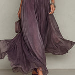 Abrianna elegant keyhole maxi dress in dusty plum with lightly draped sleeves and flowing floor-length silhouette