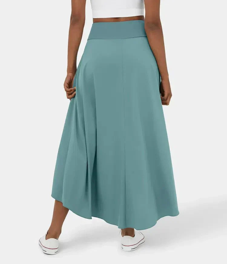 Sia high-waisted flounce skirt with layered high-low hem in several colours