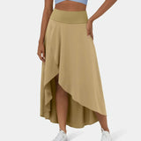 Sia high-waisted flounce skirt with layered high-low hem in several colours