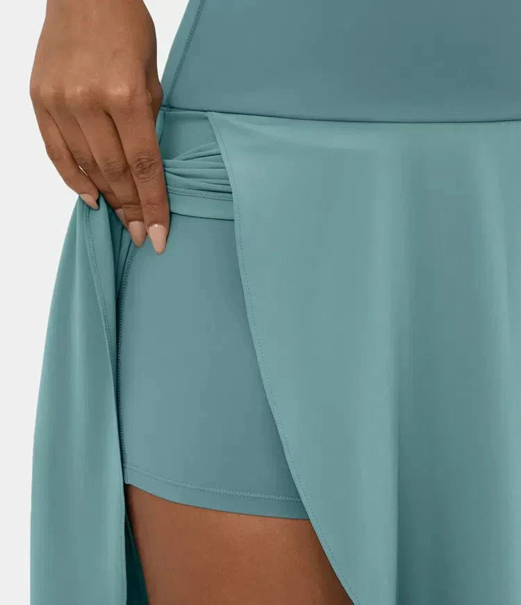 Sia high-waisted flounce skirt with layered high-low hem in several colours