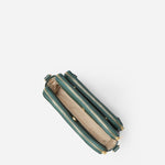 Kaya's Jewel full-grain leather shoulder bag shown in brown, blue, black and green