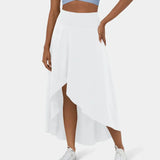 Sia high-waisted flounce skirt with layered high-low hem in several colours