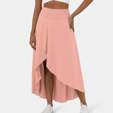 Sia high-waisted flounce skirt with layered high-low hem in several colours