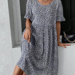 Anne elegant bloom midi dress in blue, red and green with a flattering feminine silhouette