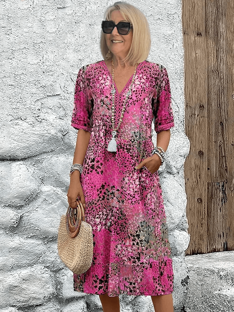 Skyler Ocean Breeze summer dress with a flowing silhouette, shown in vibrant colours