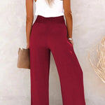 Ammora breezy high-waist pants with smocked waistband and relaxed flowy fit
