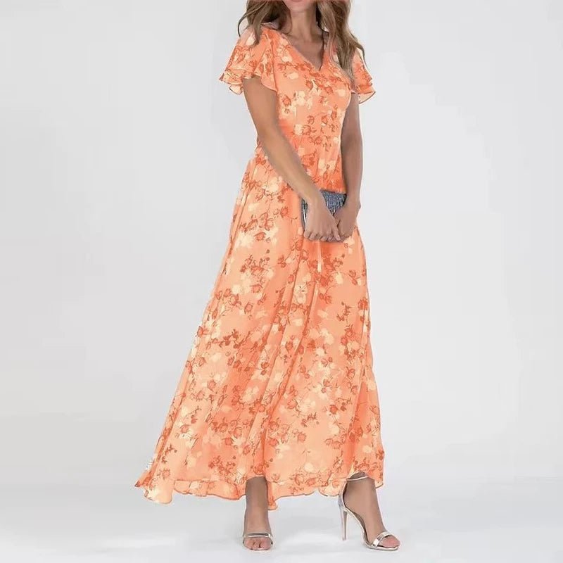 Zuri glamorous tummy-flattering dress in vibrant colour, styled for summer occasions