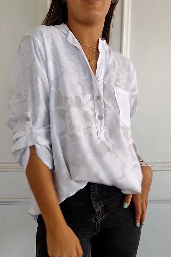 Pauline elegant sequin top with a relaxed hip-length fit, shown in white