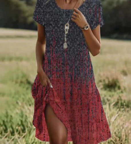 Kauri flowing summer dream dress with vibrant print in a relaxed, breezy silhouette